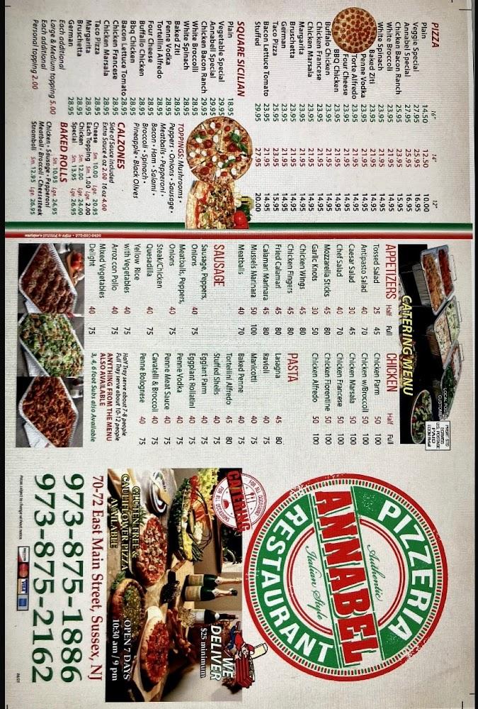 Annabel Pizza Menu image 2